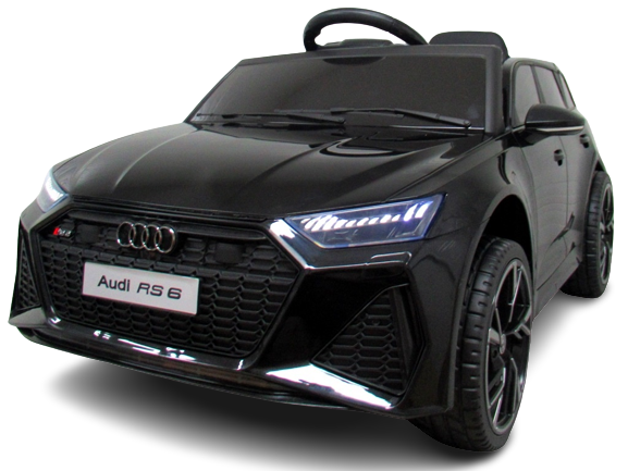 AUDI RS6 GT ČIERNE auto na batérie z EVA s koženým diaľkovým ovládaním