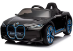BMW i4 čierne auto s EVA batériou a koženým diaľkovým ovládaním