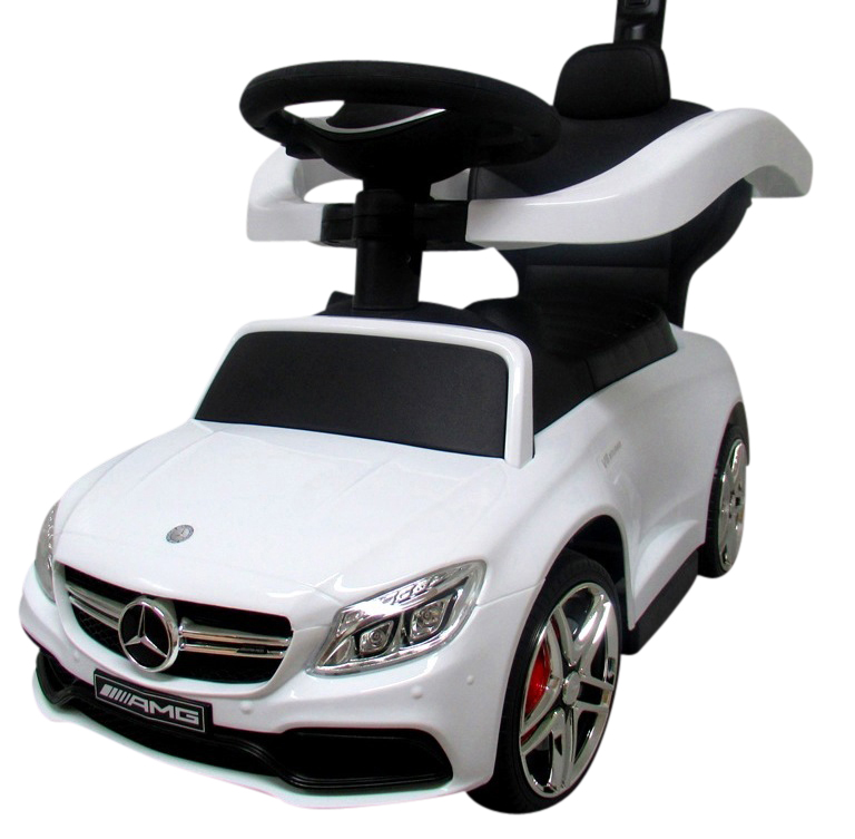 Mercedes AMG c63 BIELY odpružený sedací vak s hudbou