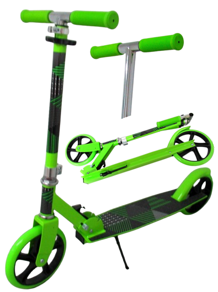 Veľká kolobežka H4AA zelená skladacia R-Sport 200 mm kolesá do 100 kg