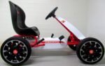 Motokára ABARTH WHITE, kolesá z peny EVA, ručná brzda, licencovaná – Obrázok 2