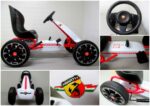 Motokára ABARTH WHITE, kolesá z peny EVA, ručná brzda, licencovaná – Obrázok 3