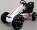 Motokára ABARTH WHITE, kolesá z peny EVA, ručná brzda, licencovaná – Obrázok 6
