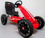 Motokára ABARTH RED, kolesá z peny EVA, ručná brzda, licencovaná – Obrázok 10