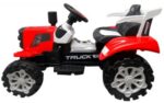 Červený traktor C2 na batérie s prívesom.zvukový efekt – Obrázok 5
