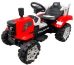 Červený traktor C2 na batérie s prívesom.zvukový efekt – Obrázok 6