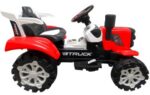 Červený traktor C2 na batérie s prívesom.zvukový efekt – Obrázok 9