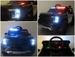 Elektrické autíčko Ford Ranger Raptor – policajné, čierne, 12V, EVA kolesá +diaľkové ovládanie – Obrázok 8