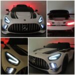 Mercedes GT3 Evo Biele Mäkké EVA kolesá, mäkké sedadlo Licencovaná lítium-iónová batéria – Obrázok 5