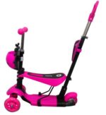 Kolobežka H3 Ružová 5 v 1 R-Sport Ride-on s LED svetlami a kolieskami – Obrázok 5