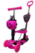 Kolobežka H3 Ružová 5 v 1 R-Sport Ride-on s LED svetlami a kolieskami – Obrázok 7