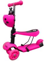 Kolobežka H3 Ružová 5 v 1 R-Sport Ride-on s LED svetlami a kolieskami – Obrázok 8