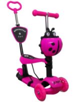Kolobežka H3 Ružová 5 v 1 R-Sport Ride-on s LED svetlami a kolieskami – Obrázok 11