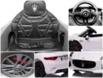 Maserati GranTurismo BIELY Auto na batérie z EVA kožené diaľkové ovládanie lítium-iónová batéria – Obrázok 3