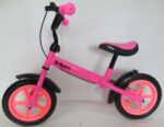 R9 R-Sport odrážadlo 12'' – ružové s brzdou a zvončekom – Obrázok 3