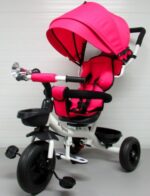 Trojkolka T4 Pink R-Sport s 360-stupňovou rotáciou, EVA kolesami a voľnobežkou – Obrázok 5