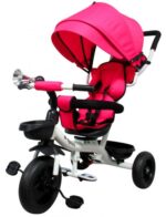 Trojkolka T4 Pink R-Sport s 360-stupňovou rotáciou, EVA kolesami a voľnobežkou – Obrázok 6